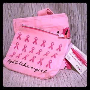 Fight Like A Girl Tote & Makeup Bag Set